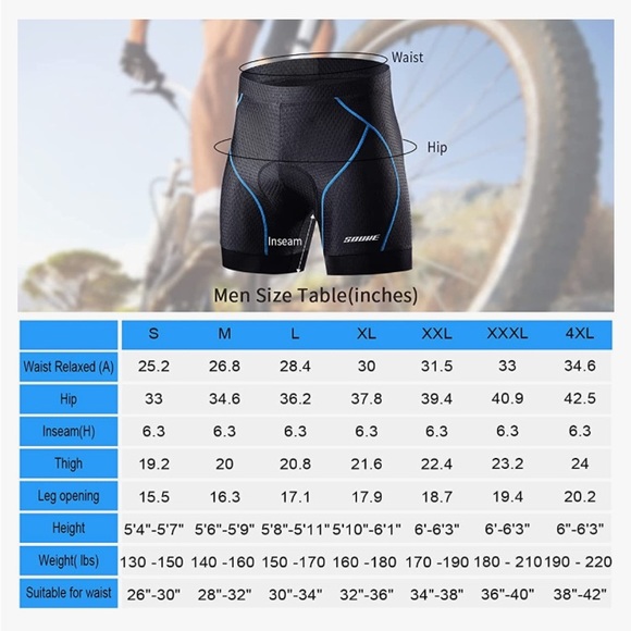 Men’s brand new biking shorts black size S - Picture 5 of 6